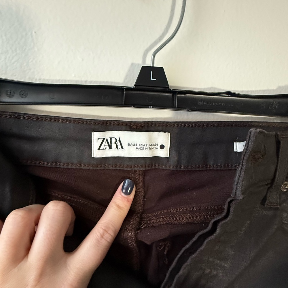 Zara Brown Leather Pants